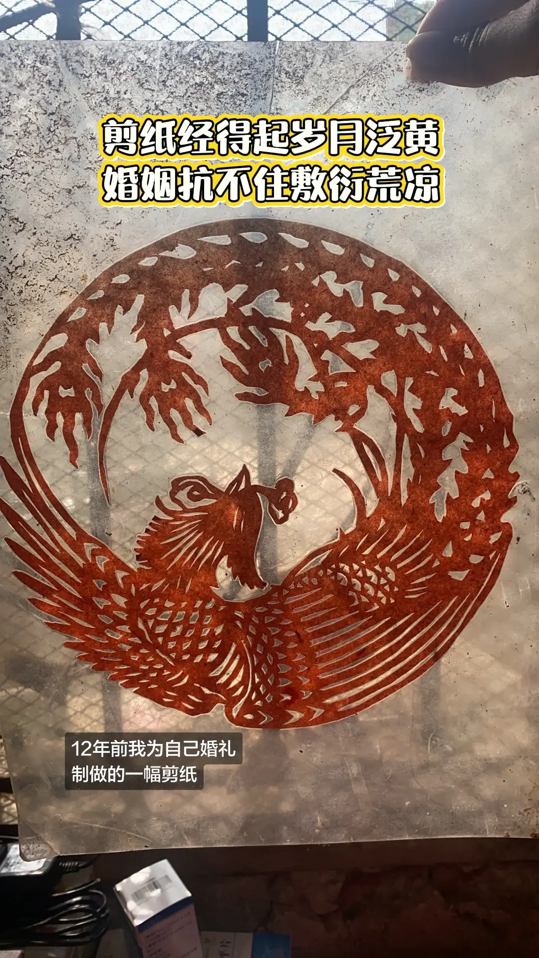 剪纸可以褶皱可以褪色，但是婚姻不行，珍惜眼前人吧