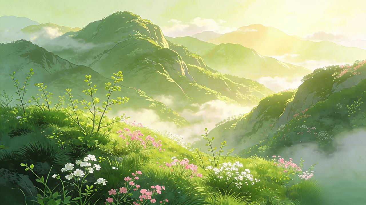 上联“冬去千山秀”：寒冬褪去，群山褪去萧瑟，草木渐苏、层峦焕彩，尽显生机秀丽。