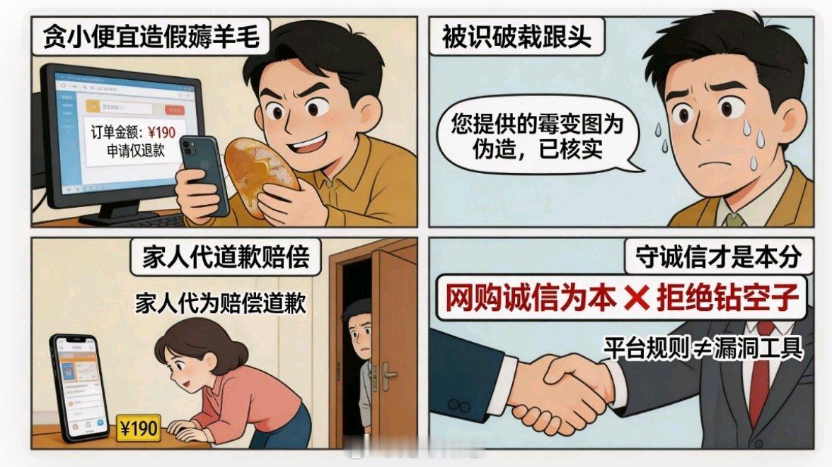 榴莲仅退款买家父亲向商家道歉【贪小便宜动歪心思，靠造假薅羊毛终究要栽跟头】为了一
