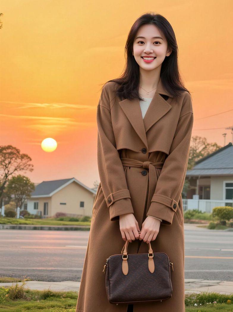 AI简约氛围感写真 抖音ai创作 羊绒大衣