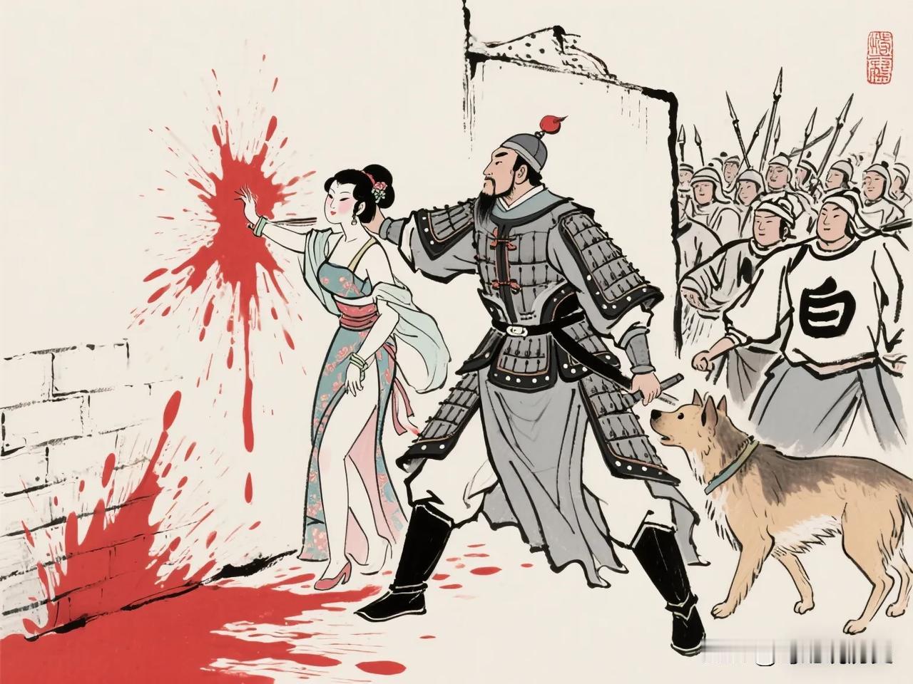 乾隆年间，白莲教叛乱占据山东寿张等县，首领王伦让女弟子裸体披发立于城头对抗清军大