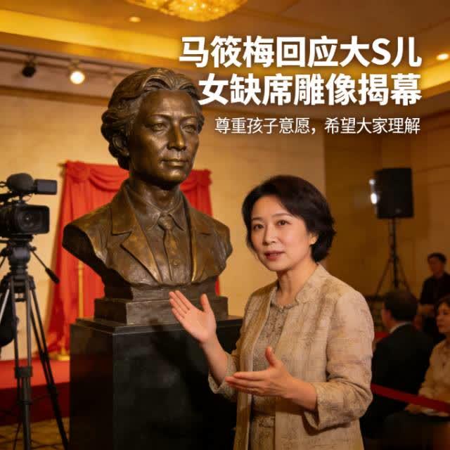 马筱梅回应子女缺席揭幕：守好边界感，是对逝者与孩子最大的尊重
 
大S纪念雕像揭