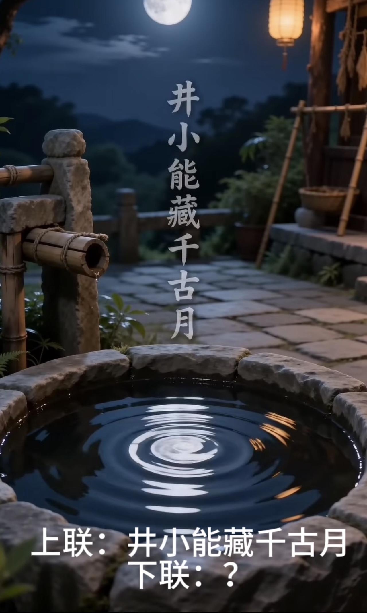 上联：井小能藏千古月，谁能对出惊艳下联？儿童的记忆总是相伴一生的！你还记得家乡的