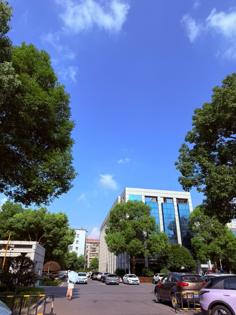 生活手记记录真实生活摄影摄影摄影 晴日院景澄澈如洗的蓝天铺展在楼宇上方，大块蓬松