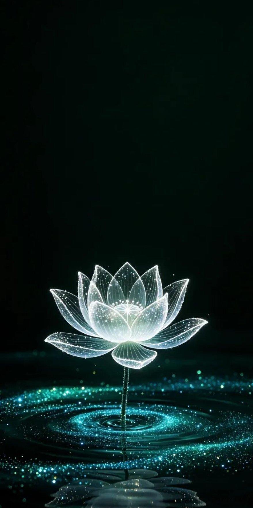 闪闪发光花草纯暗底治愈系聊天背景图 