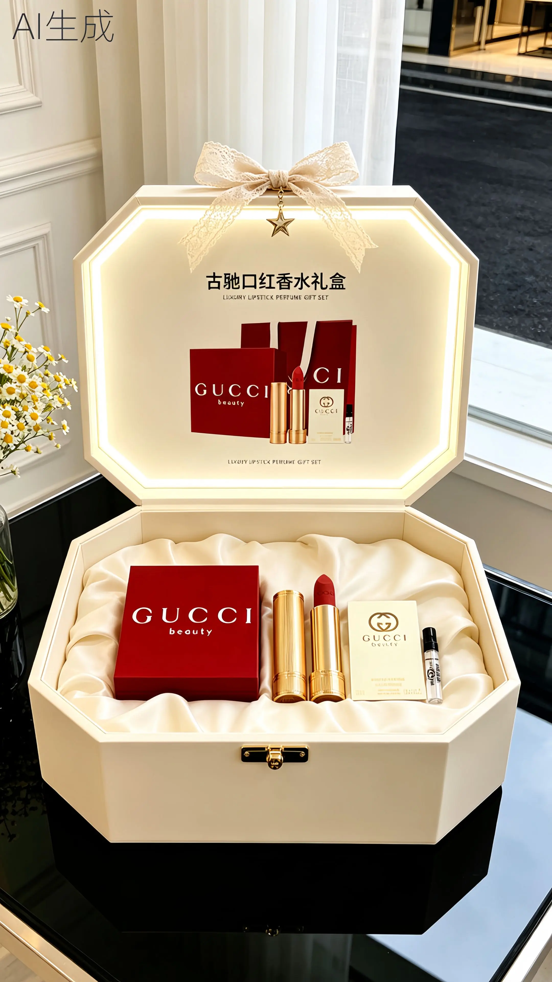 古驰套装 香水口红套盒 送女朋友的礼物