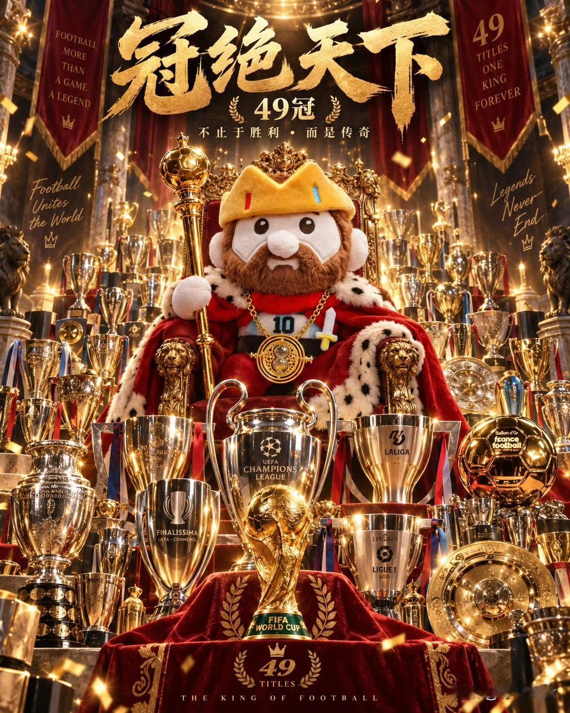 梅西职业生涯的4⃣️9⃣️个冠军🏆
🇦🇷 阿根廷国家队（6冠）
2次美洲杯