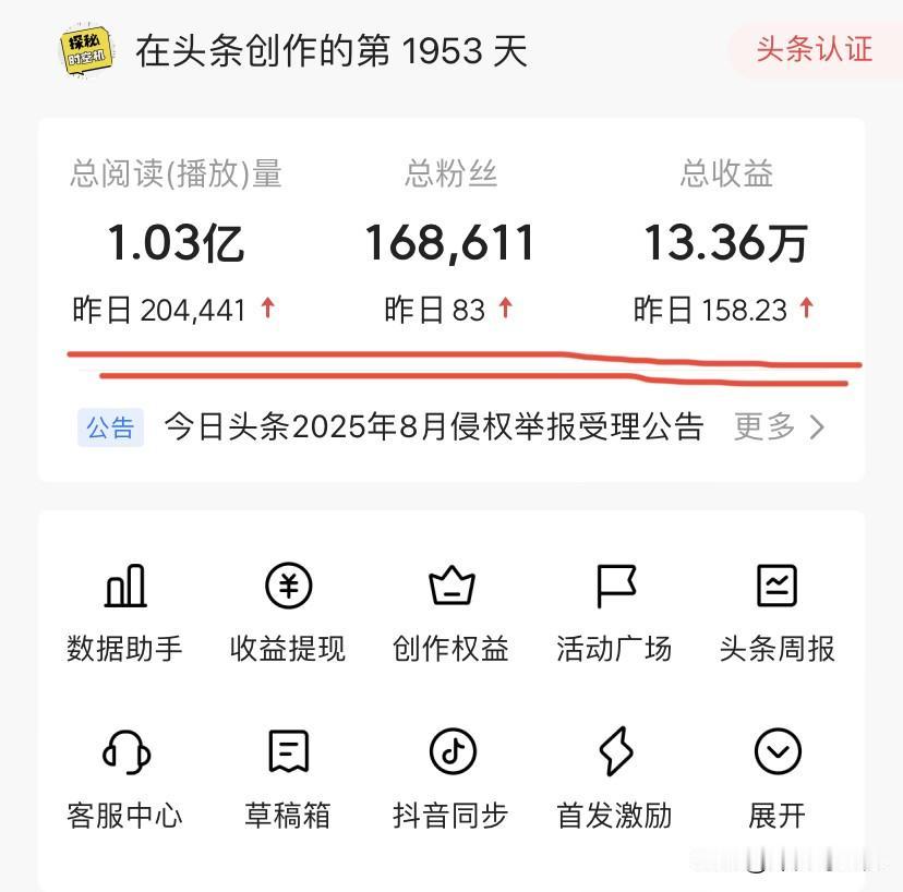 [捂脸]20万的阅读量才158元！头条的收入大幅度缩水已经是不争的事实！

这其