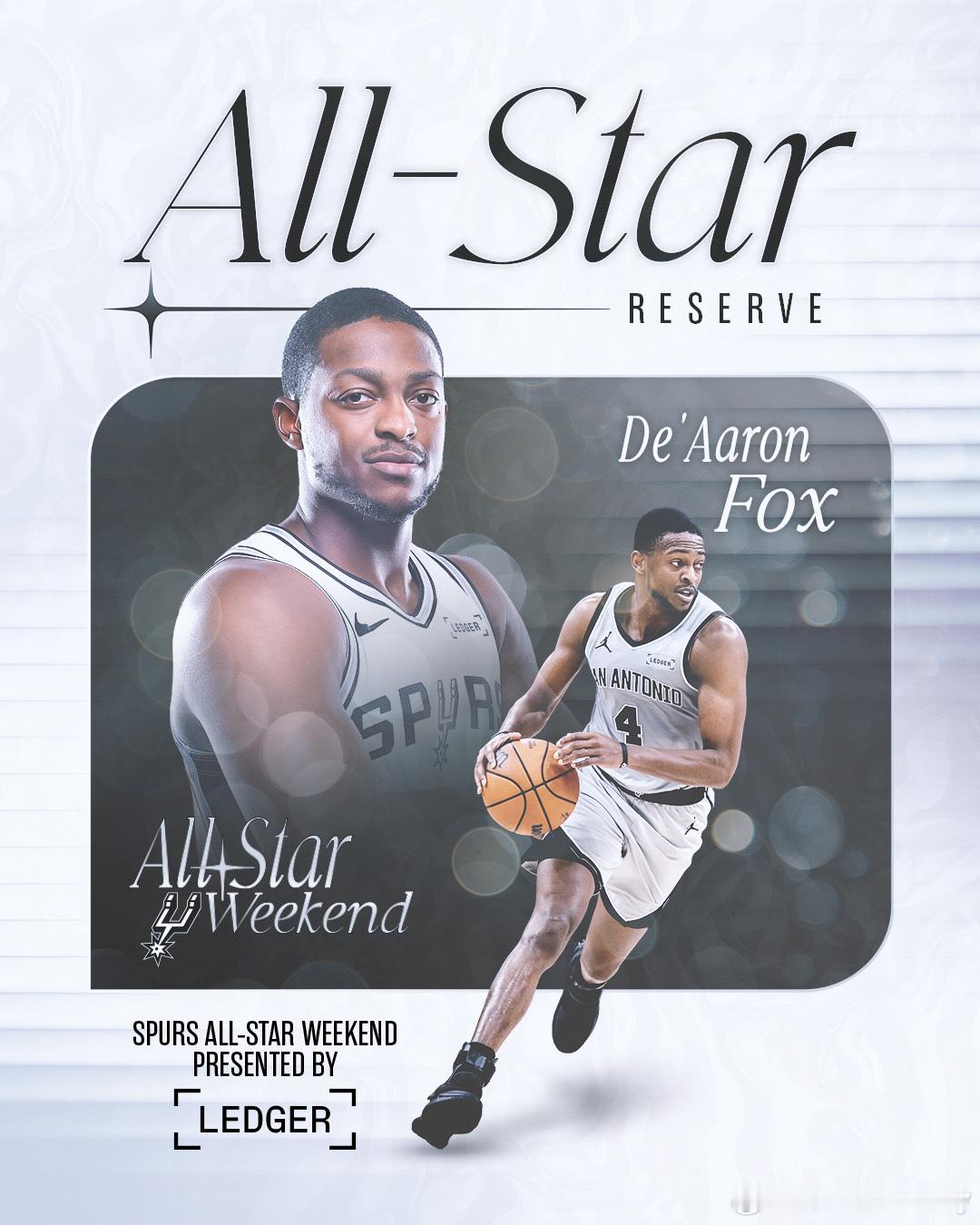 肖华指定福克斯入选全明星！以替代字母哥的缺席。福克斯将加入美国条纹队，与牙买加有