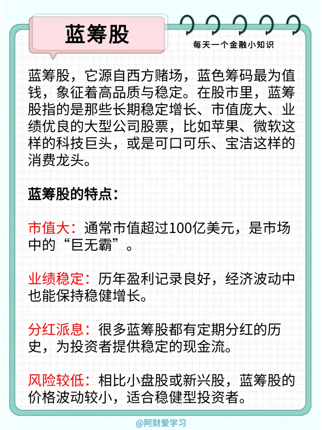 每天一个金融小知识118期：什么是蓝筹股？