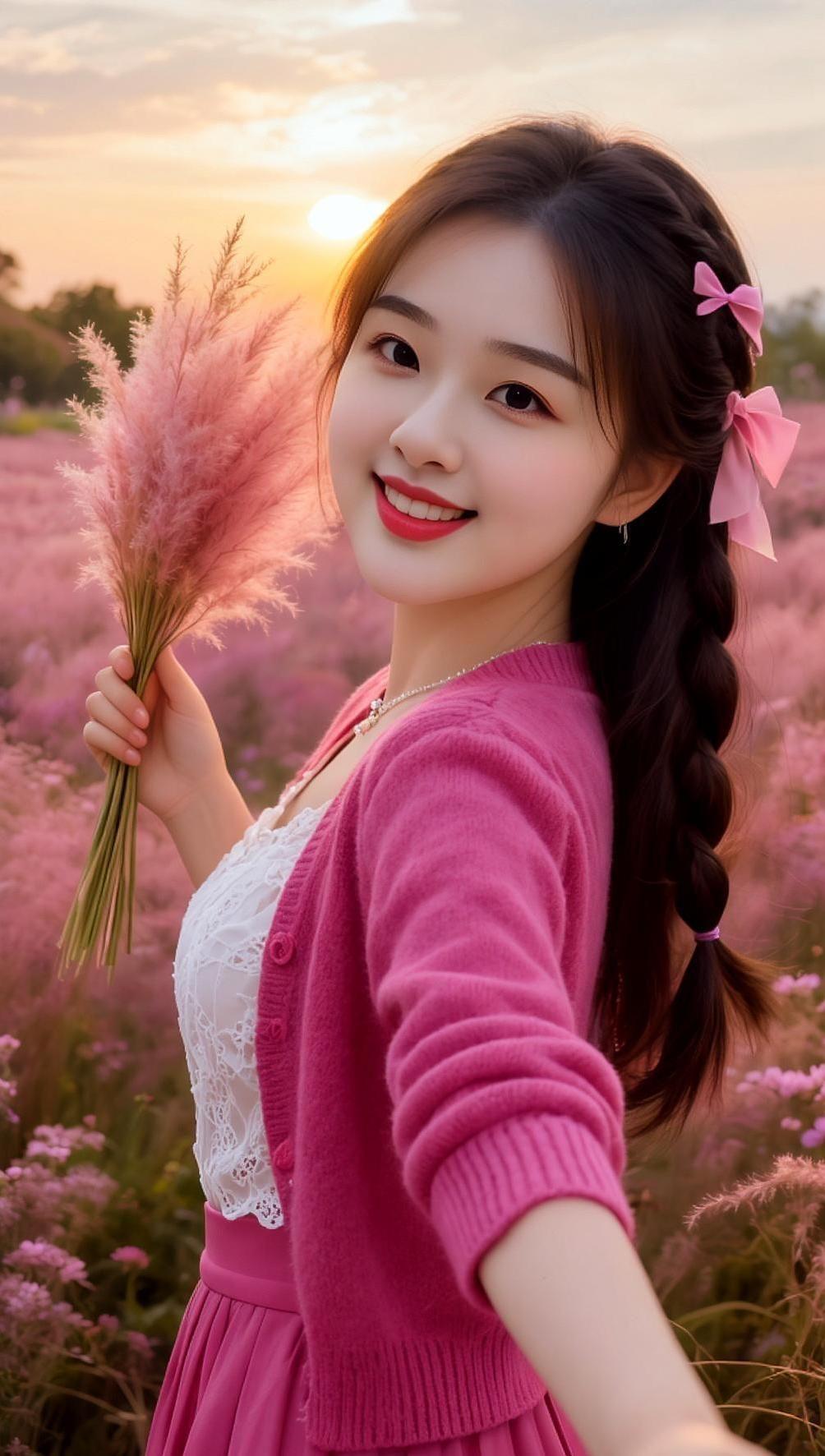 AI粉黛逆光照  甜美女孩穿搭 穿搭穿搭 甜妹风