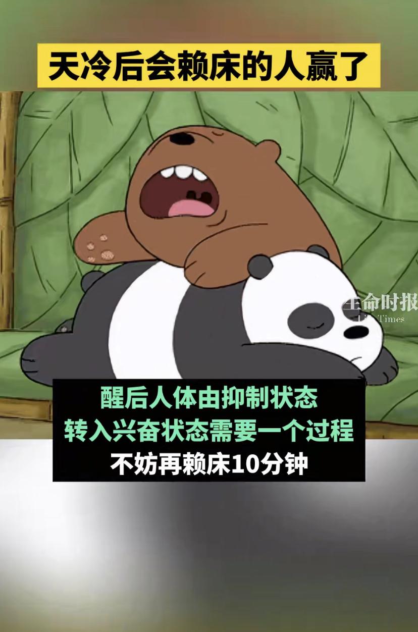 这天儿一冷，被窝的吸引力简直翻倍!告诉你个好消息:早晨赖会儿床，不仅没错，反而还