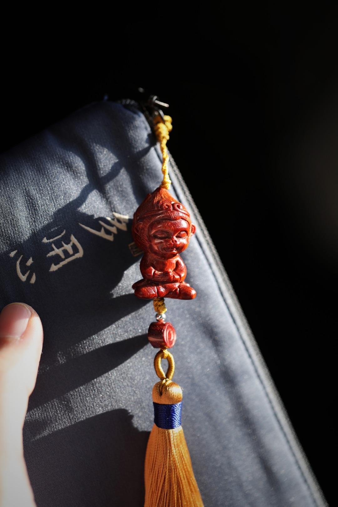 小叶紫檀【悟空】挂链吊坠直径19mm 高32mm 小叶紫檀【悟空】挂链吊坠