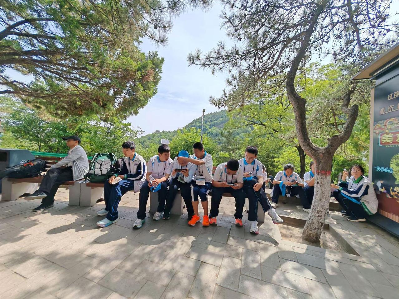 榆林七中学生在延安宝塔