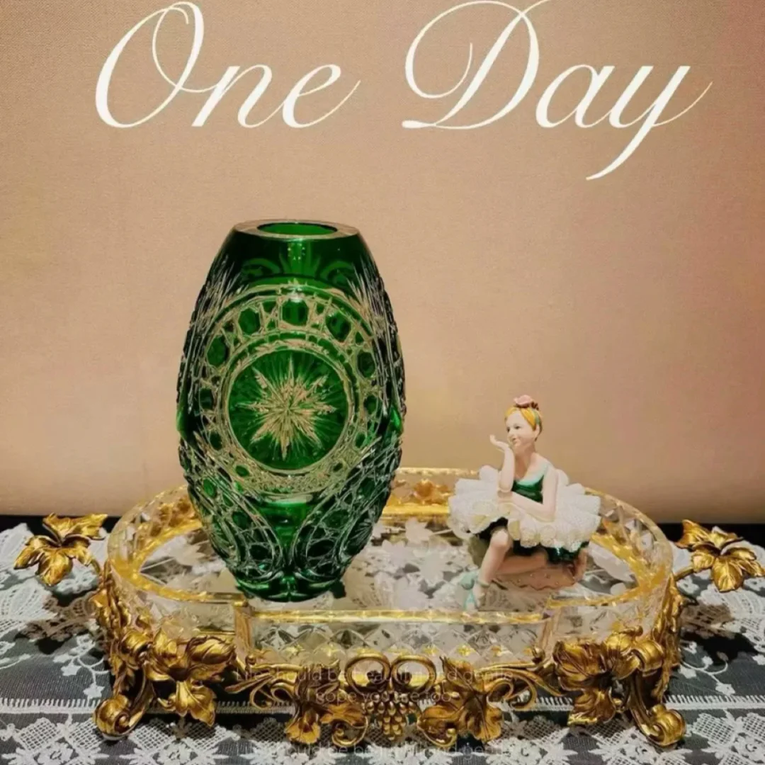 波兰水晶拼铜托盘✨法式中式风完美融合！