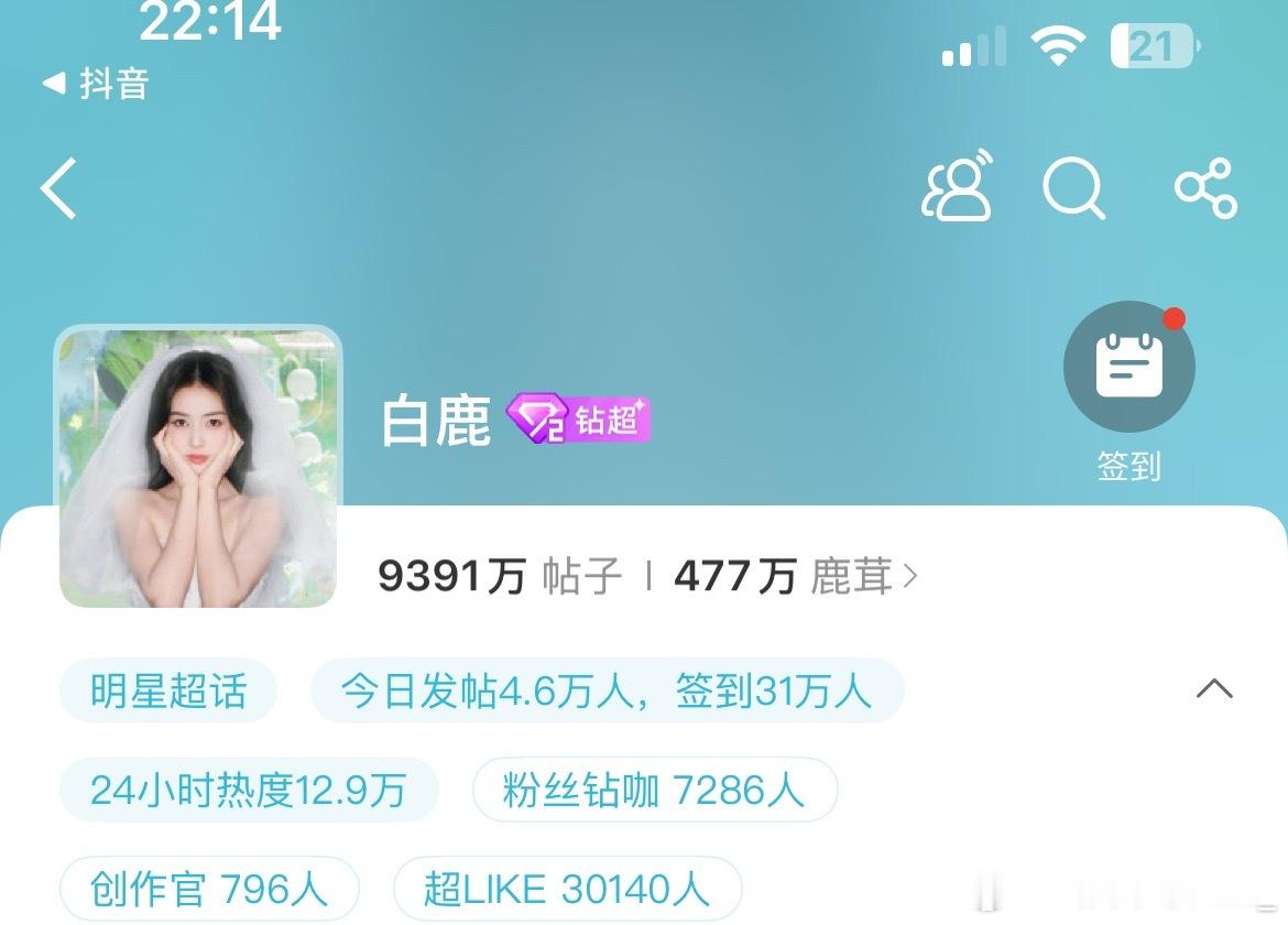 白鹿超like破3万，鹿茸也是热血起来了 ​​​