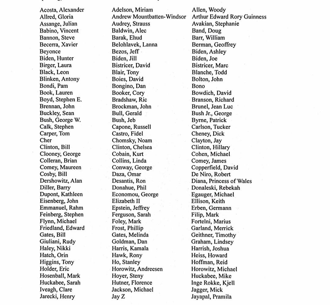 美国司法部长帕姆·邦迪公布了爱泼斯坦文件中提及的名人完整名单。据福克斯新闻援引她