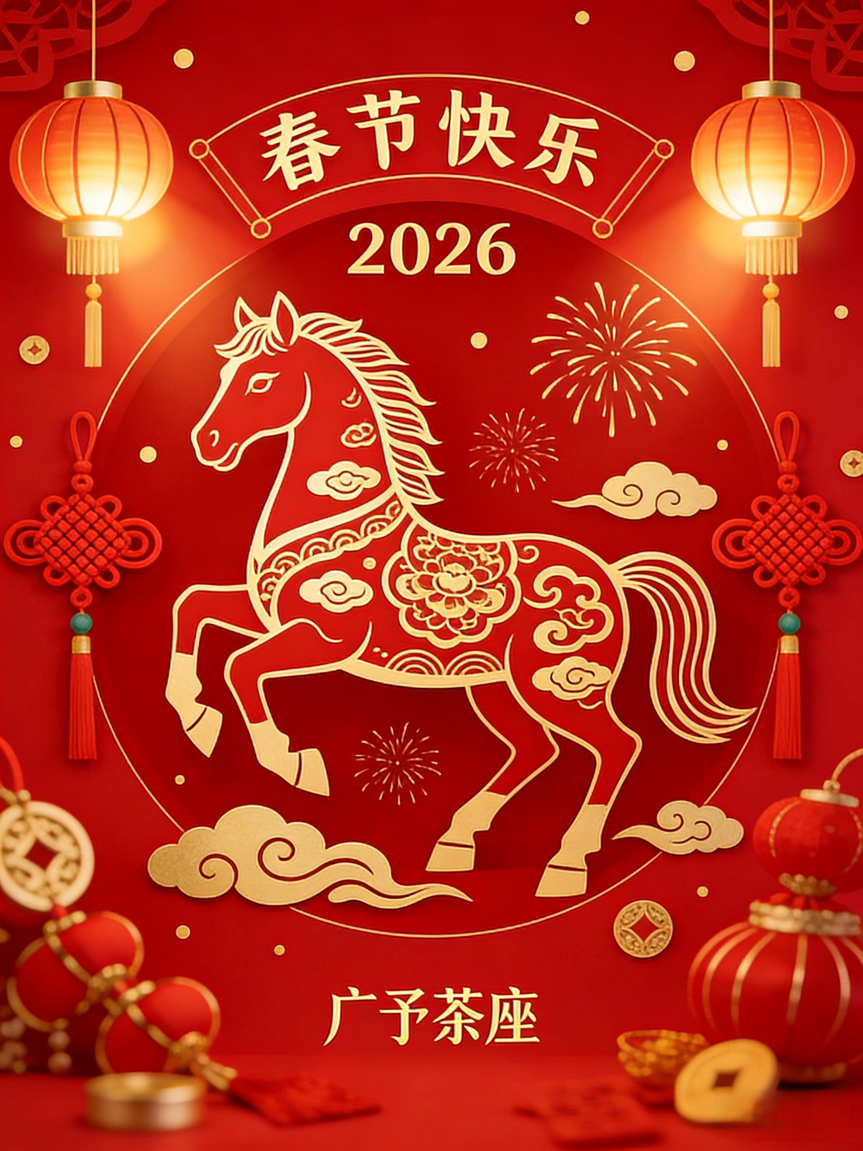 马年接福发博接整年福气，一马当先迎好运！ 