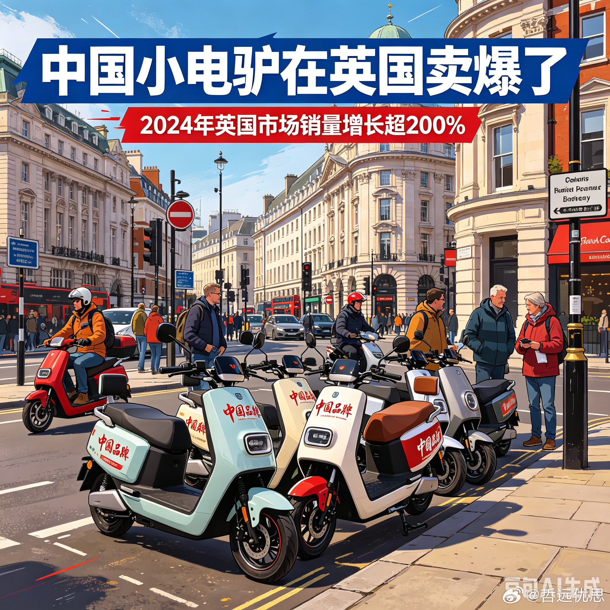 中国小电驴在英国卖爆了 曾经在国内随处可见的“国民代步车”，如今正风靡英伦街头。