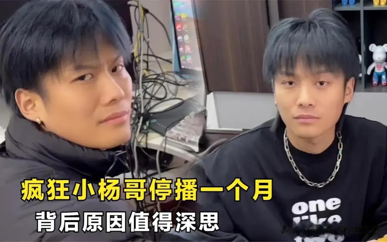 小杨哥停播一个月，树大招风，敲打出头鸟，看来直播行业也不太平。

小杨哥是数一数