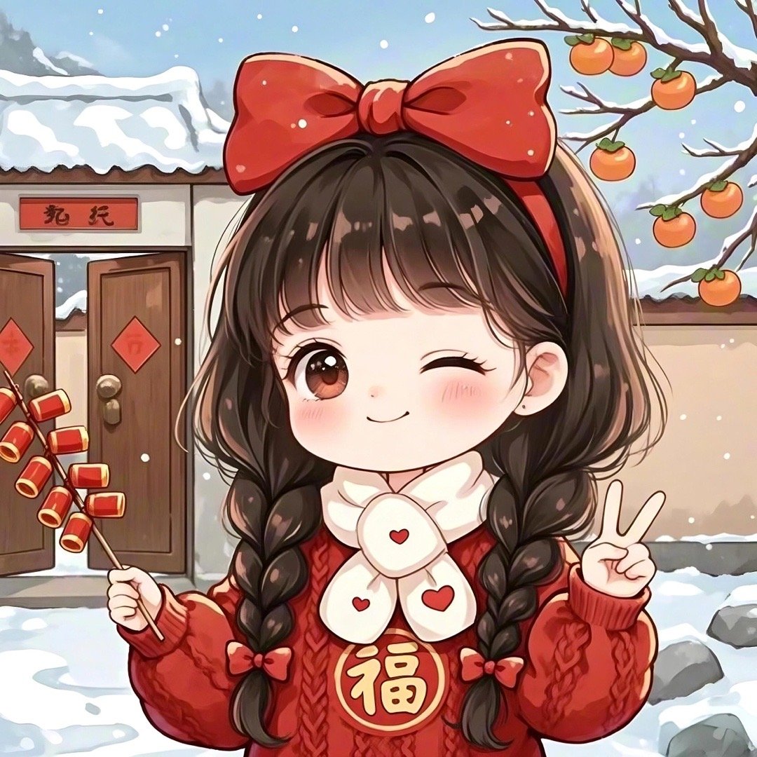 女生新年头像✨✨✨萌萌哒2025年平安喜乐❄高清无水印壁纸卡通头像丨微信头像丨冬