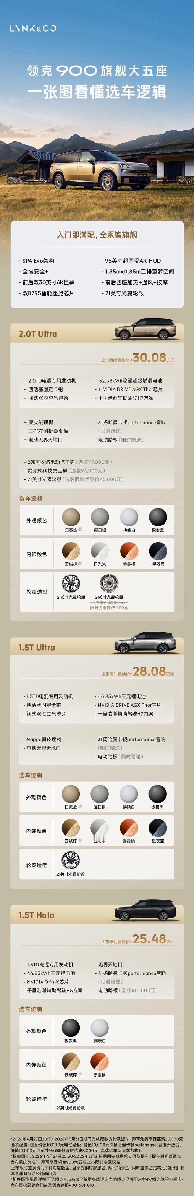 领克900为什么要做这么大的五座领克900五座版，价格25.48～30.8w。这
