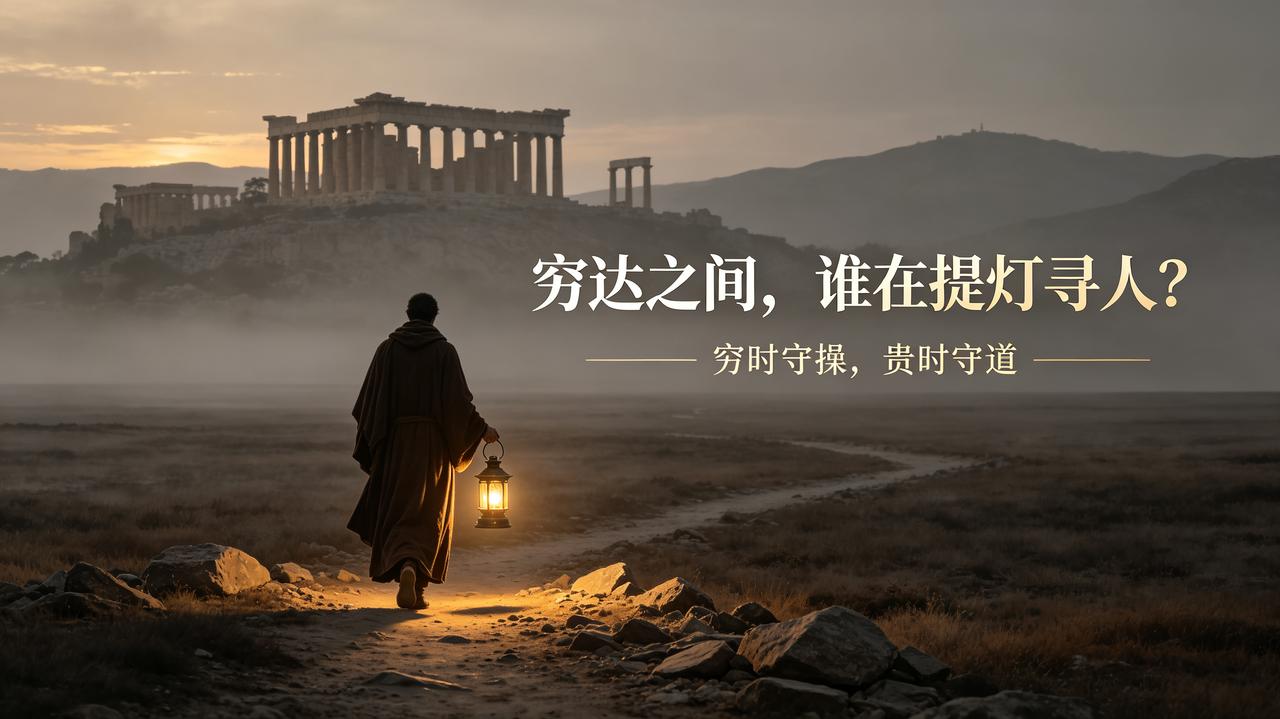 穷达之间，谁在提灯寻人？
 
据说，古希腊那位住在木桶里的第欧根尼，大白天提着灯