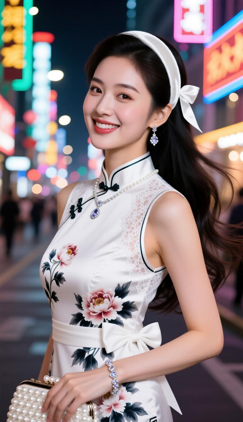 霓虹灯下，笑语盈盈。