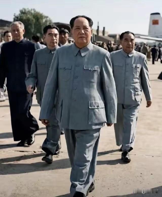 雄姿英发，一路披荆斩棘，踏过硝烟征途，伟人并肩阔步而来。身后是百年沧桑，崭新的时