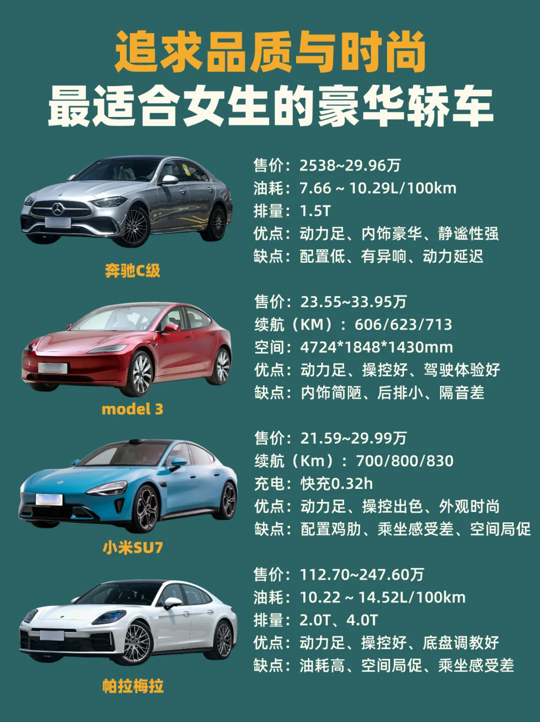 💄品质与时尚，为女生量身定制的豪华轿车