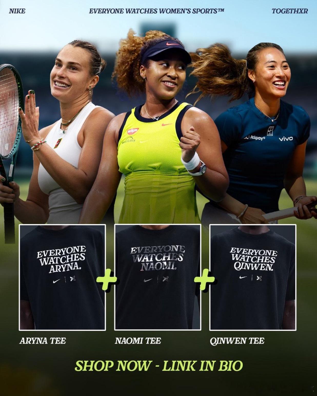 郑钦文助阵耐克t恤限量款“增加你的网球夏季衣柜🎾购买我们最新系列的限量版”[无