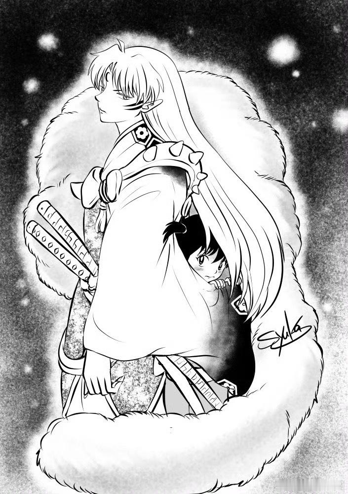 杀生丸的庇护与温柔是铃永远的港湾画师：美秀蘭 しゅうか  杀铃杀生丸铃