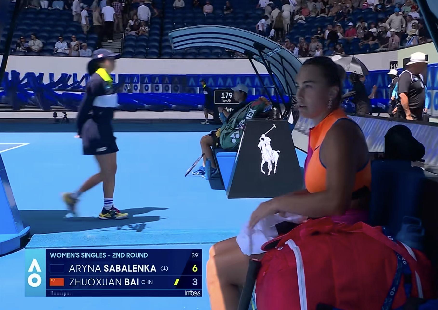 白卓璇3-6输掉第一盘！后面4局打的真不错！白卓璇vs萨巴伦卡网球talking