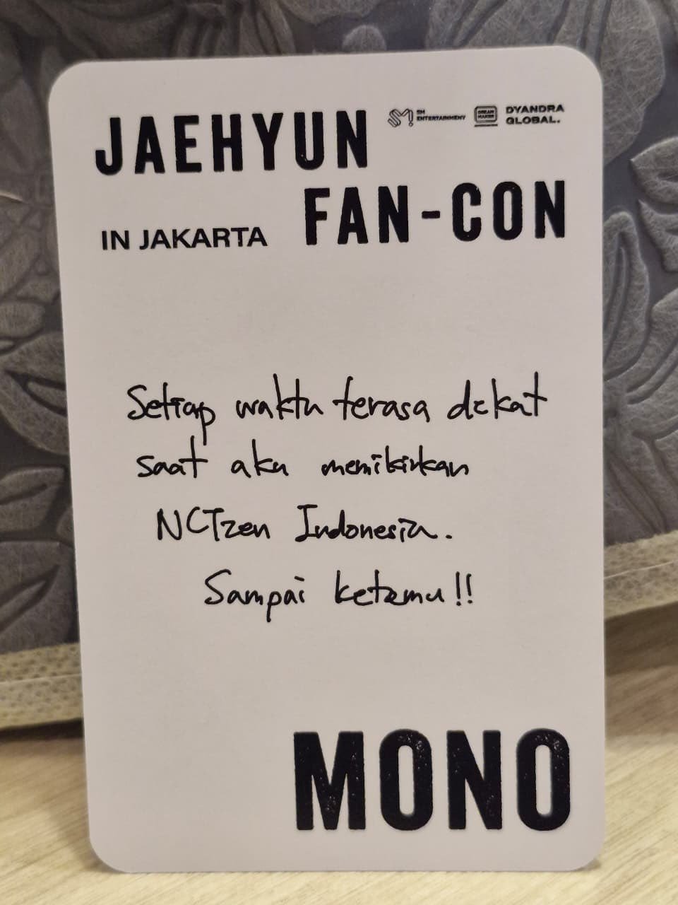 MONO 海外场 来自JAEHYUN的❤️澳门：終於見到你啦，多謝你等我曼谷：你