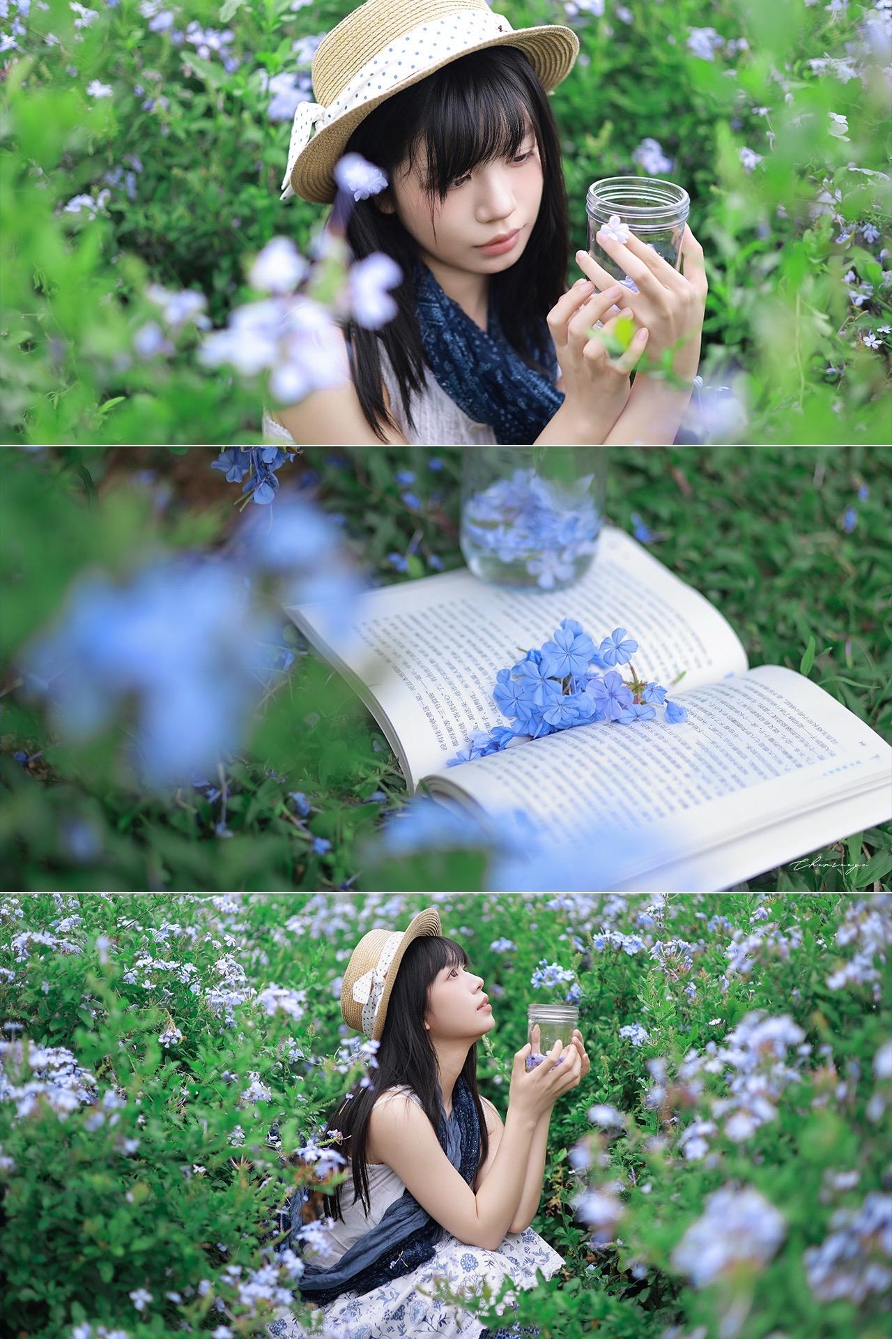 在蓝色花海里期待夏天🍃。阴天的蓝雪花 淡雅温柔 好久没拍阴天安静氛围...