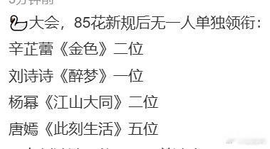 85花新规后无一人单独领衔85花新规后无人单独领衔 期待姐姐们的新剧娱乐