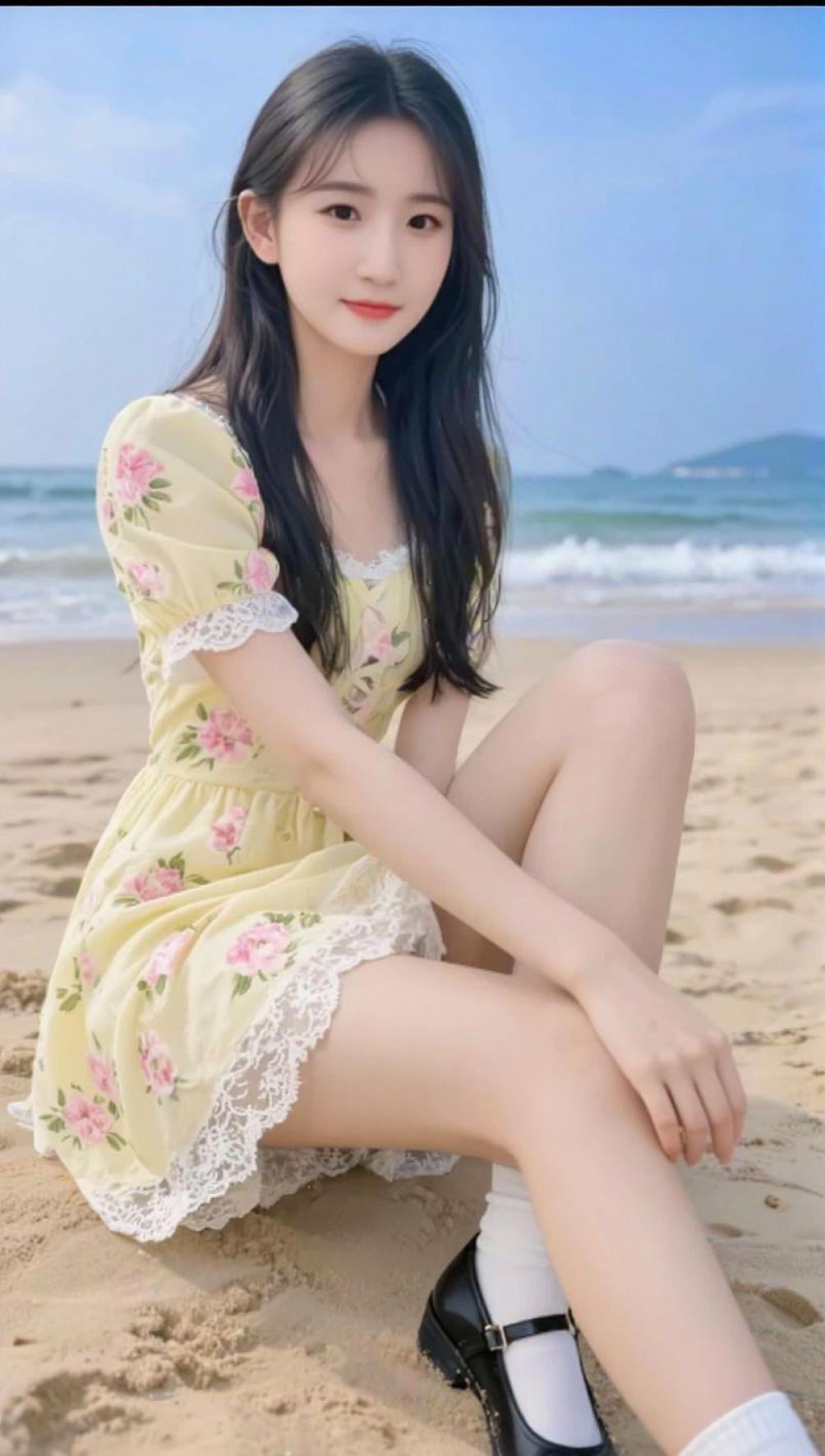 AI海滨碎花照