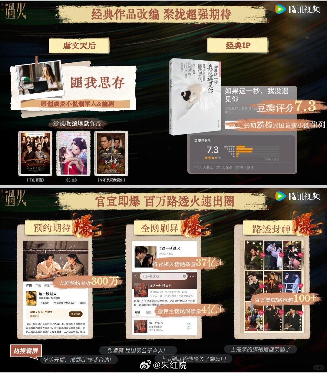 张凌赫、王楚然《这一秒过火》暂定7月29日爱奇艺、腾讯视频开播 