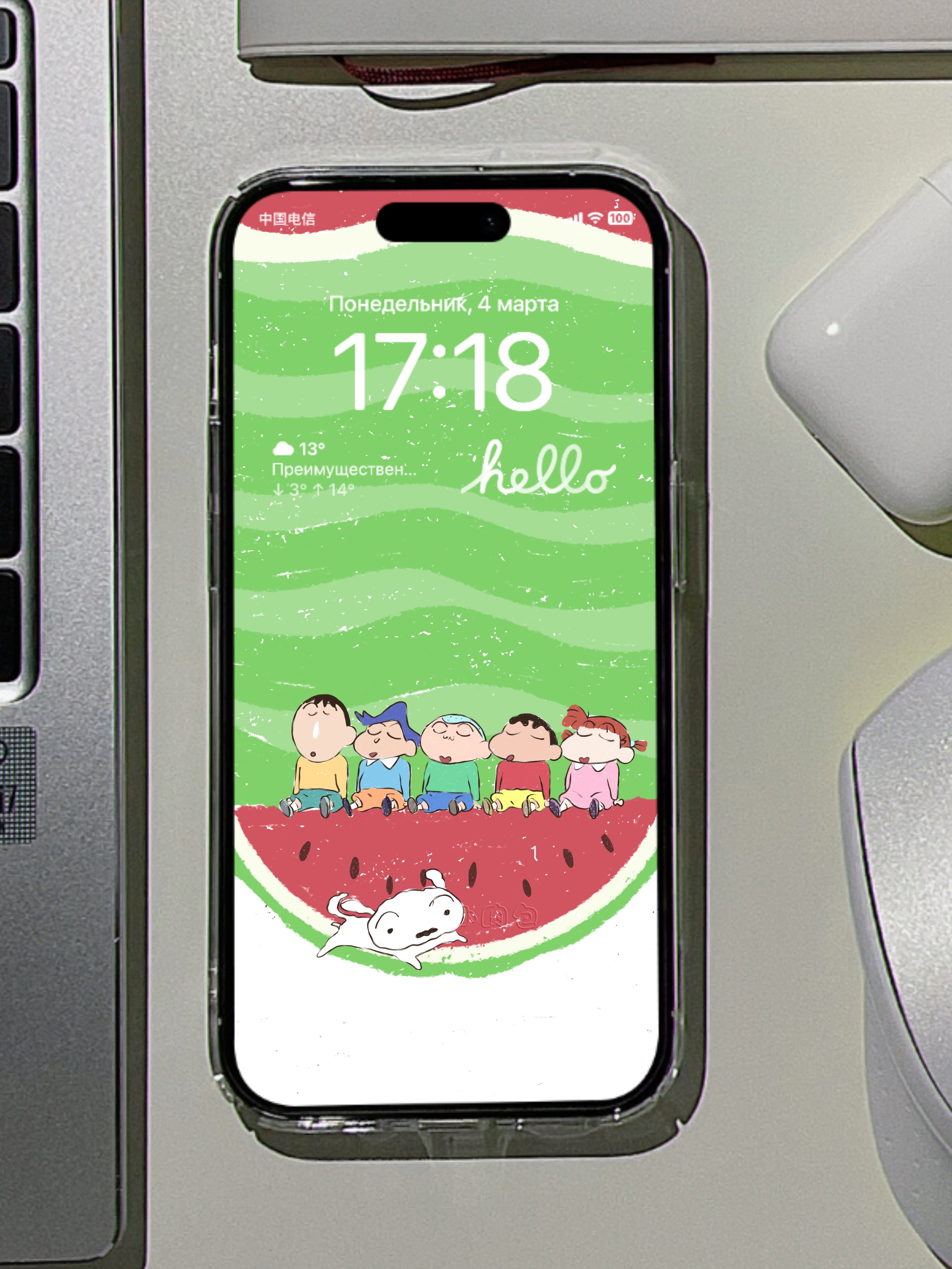 排排坐吃西瓜喽🍉蜡笔小新动漫壁纸蜡笔小新
