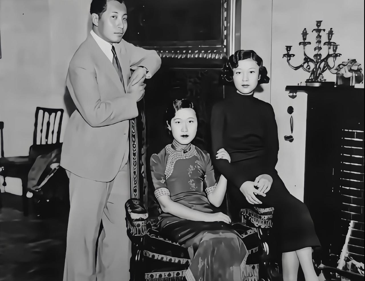 没想到这张1933年伦敦拍摄的老照片，是张学良、于凤至一家三口留存于世的最后一张