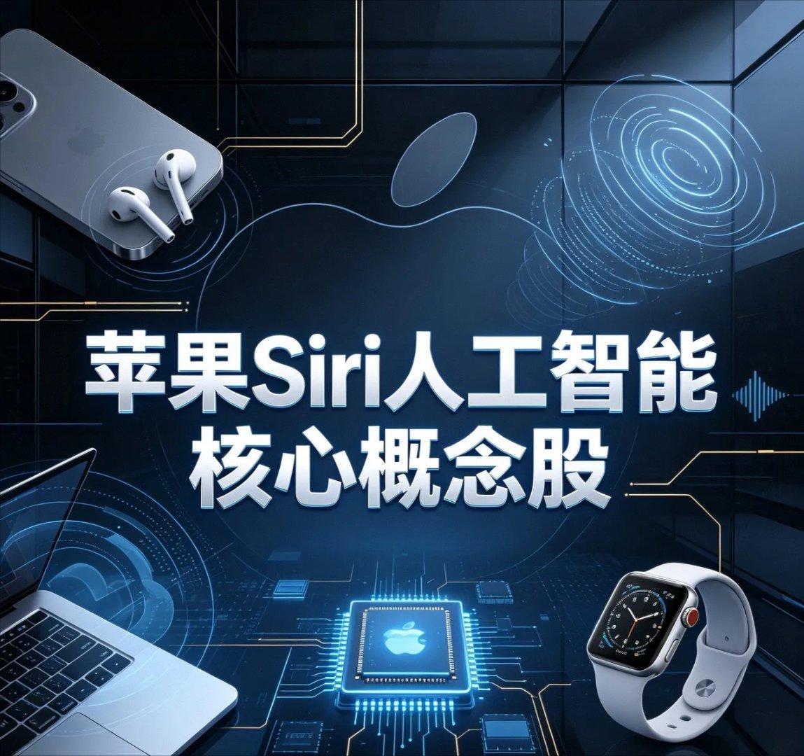 苹果Siri人工智能核心概念股1. 歌尔股份（002241）苹果iPhone A