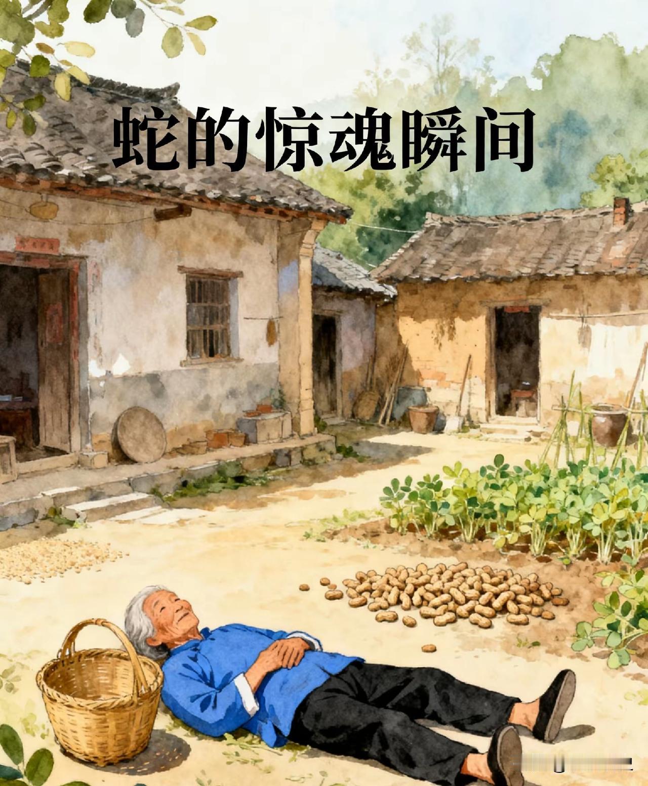 山东一老太太在院子里晒花生，发现花生堆里有个东西在动，她以为是只老鼠，伸手就去抓