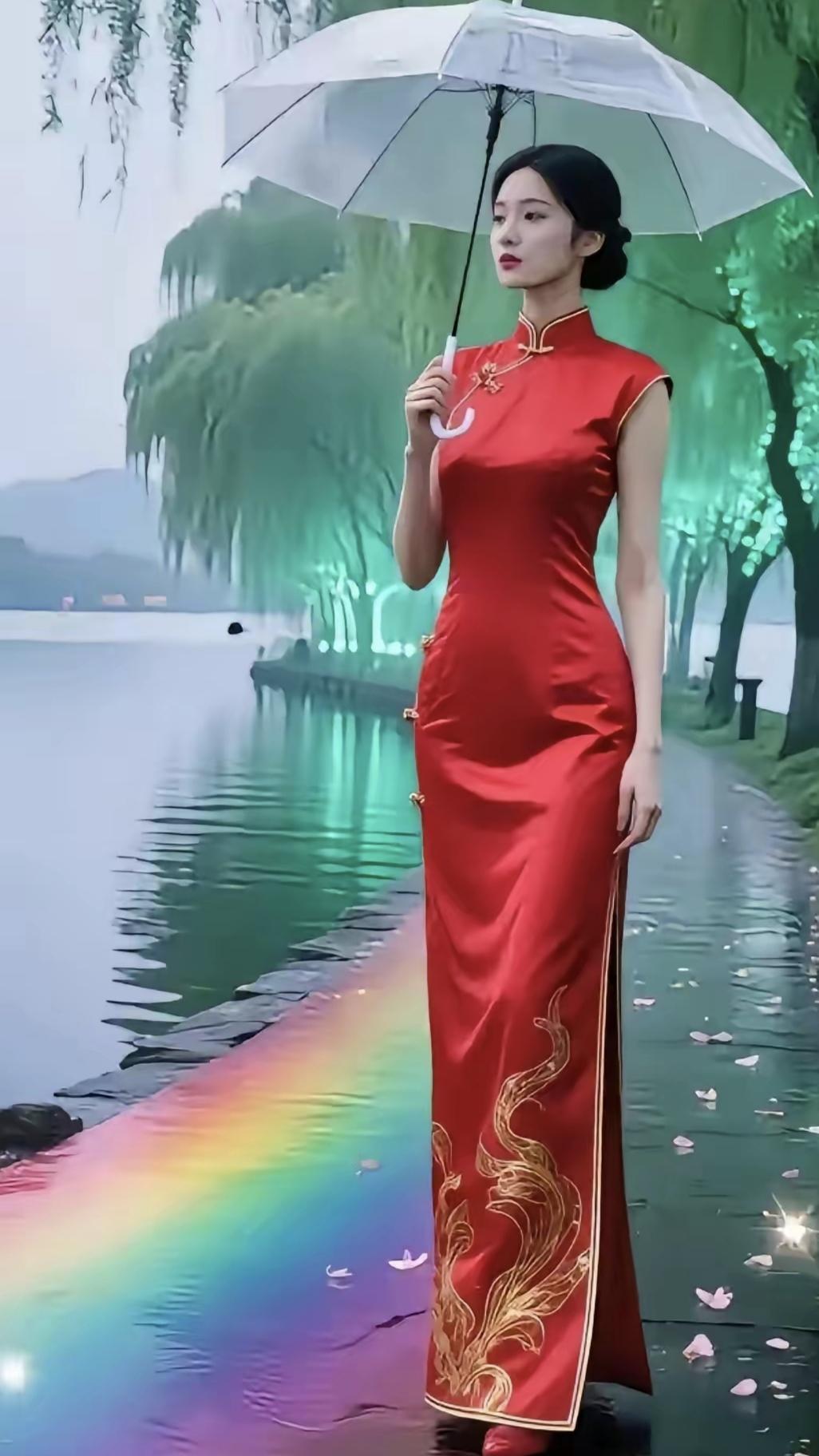 清江引·春雨归人
烟雨垂丝杨柳柔，
石径清光溜。
轻伞拂春衫，
花影沾衣袖，
陌