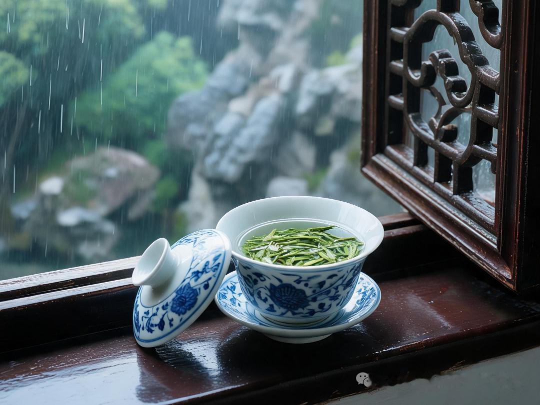 鹧鸪天 · 品茗听雨

细密斜丝帘影幽，
闲烹山茗淡烟浮。
入喉微苦存娱意，
绕
