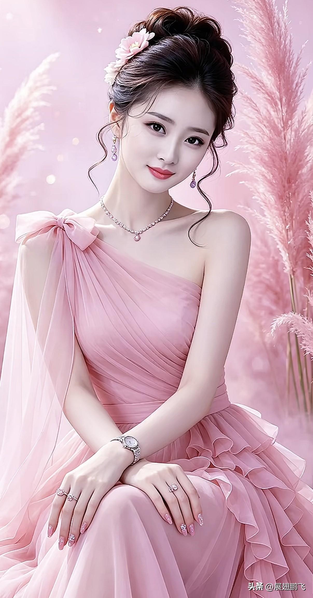 梦幻粉色礼服，优雅气质，仙女下凡！紫色仙女礼服 紫色梦幻礼服 粉色公主礼服裙 紫