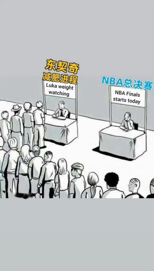 美媒报道：步行者vs雷霆的总决赛关注度，还没东契奇减肥情况来得高。总决赛热度被嘲