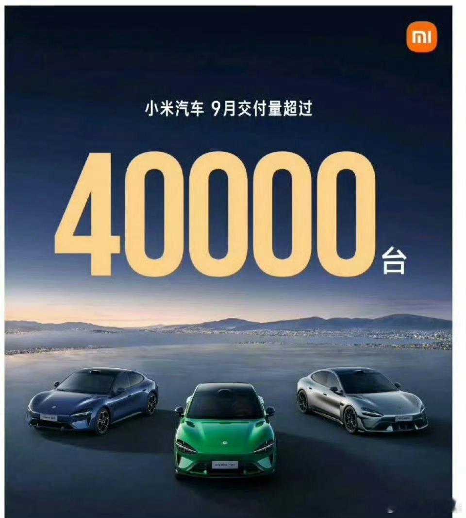 小米汽车销量 一个月40000！真猛！  ​小米汽车[超话] ​​​