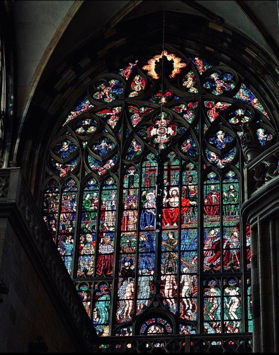 Last Judgement window in St. Vitus Cathe