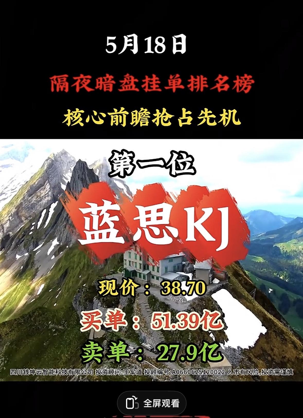 5.19 星期二，暗盘隔夜挂单排行榜揭晓！

5月18日隔夜暗盘挂单榜很有看头，