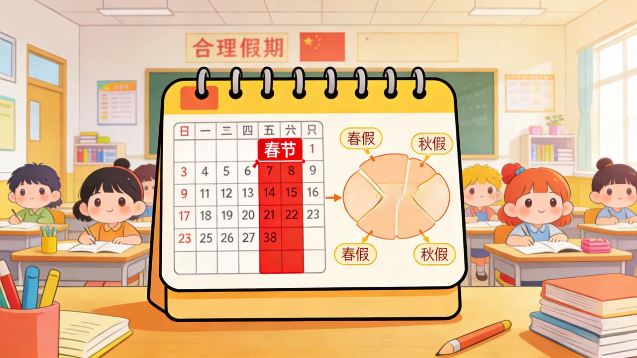 不妨彻底切换思路：学期就该以公历为准，寒假没必要硬把春节包进去。春节完全可以像国